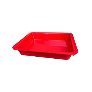 TRAY 12X10X2 RED PLAS DISP (MOQ 24)