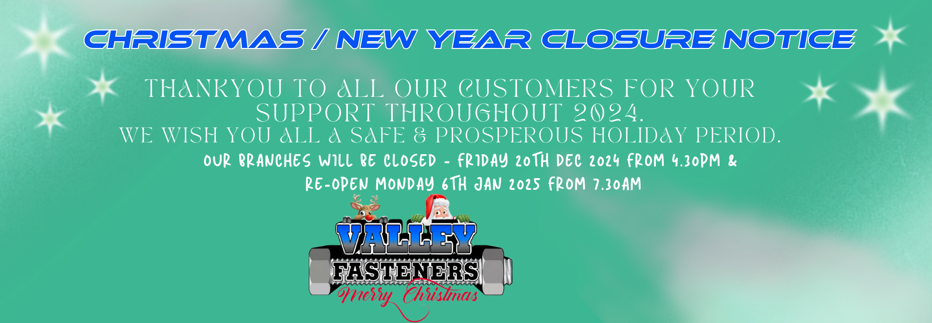 christmas24/newyear25 closure notice