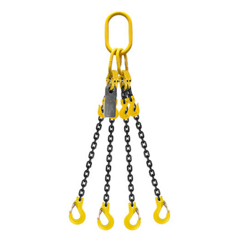 Chain Sling 4 Leg 6mmx1M Clevis Hook G80