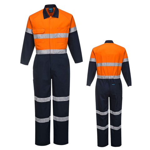 Cotton Coverall Reflect Orange/Navy 97R