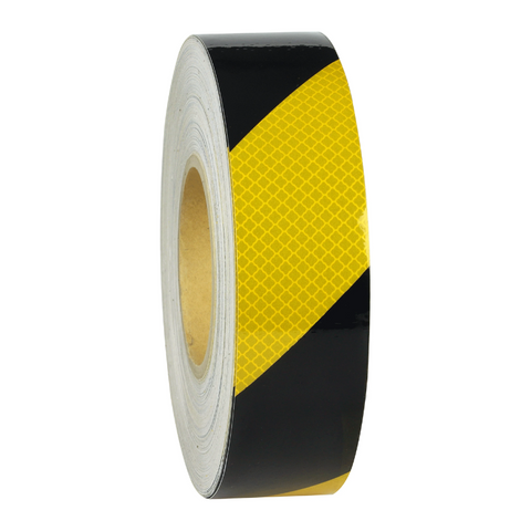 Reflective Tape Black/Yellow 48mm x 45M