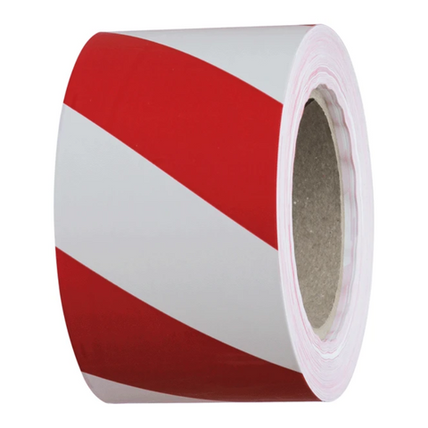 Barrier Warn Tape Red/White 75mm x 100M