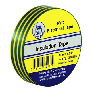 Electrical Tape Yellow/Green 18mm x 20M