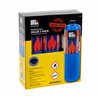 Hot Devil Propane Gas Cylinder 400g Pk3