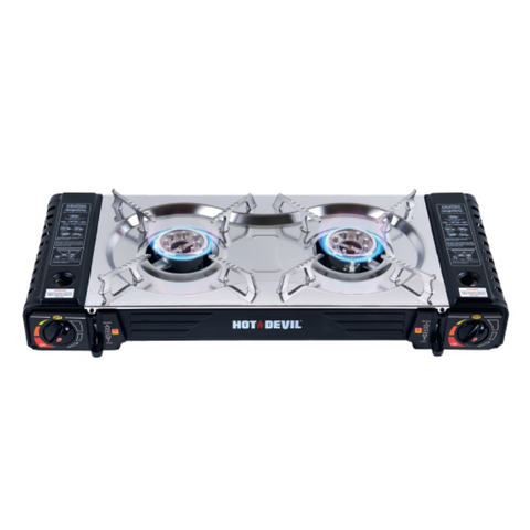 Hot Devil Twin Burner Butane Gas Stove