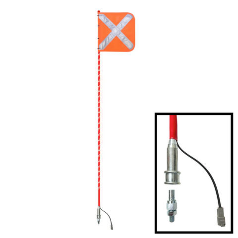 Site Flag X LED Pole 2400mm Spiral Whip