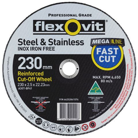 Cut-Off Wheel 230x2.5x22mm Mega Flexovit