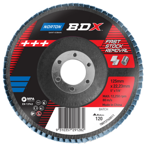 Flap Disc 125x22mm P120 Zirc BDX Norton