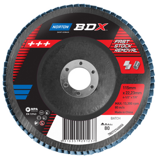 Flap Disc 115x22mm P80 Zirc BDX Norton