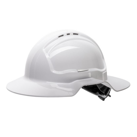 Hard Hat Full Brim Vented White Maxisafe