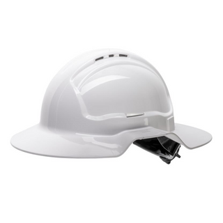 Hard Hat Full Brim Vented White Maxisafe