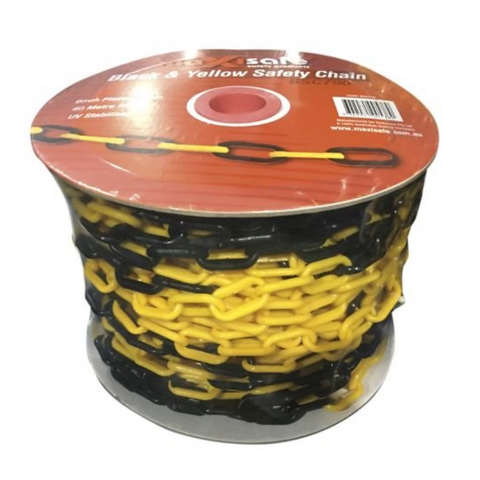 Safety Chain Black/Yellow 40M Roll