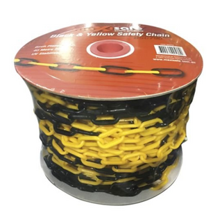 Safety Chain Black/Yellow 40M Roll