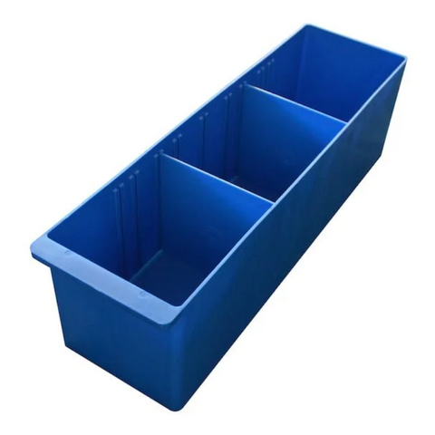 Parts Tub 140x450x130mm 2 Divides Blue