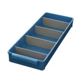 Parts Tub 50x400x146mm 4 Divides Blue