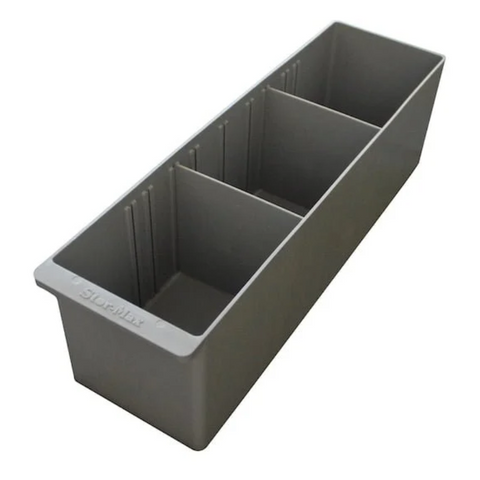 Parts Tub 140x450x130mm 2 Divides Grey