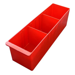 Parts Tub 140x450x130mm 2 Divides Red