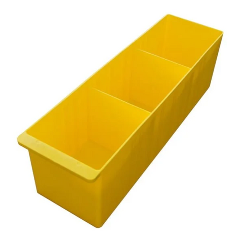 Parts Tub 140x450x130mm 2 Divides Yellow