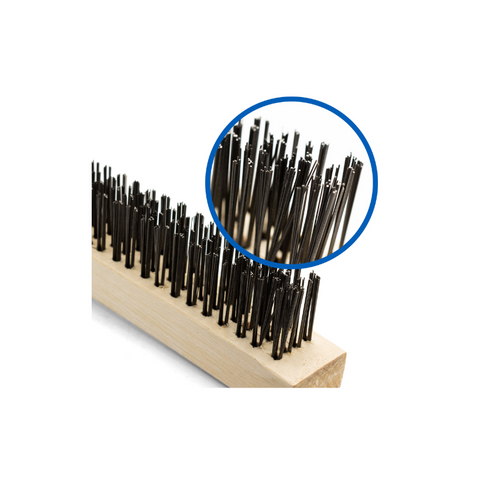 Wooden Handle Wire Brush 4R Steel