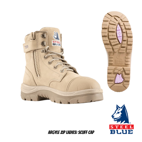 Steel Blue Boot Argyle Sand W/Scuff- 8