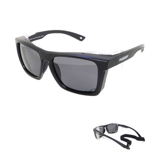 Safety Glasses - Polarised Smoke + strap