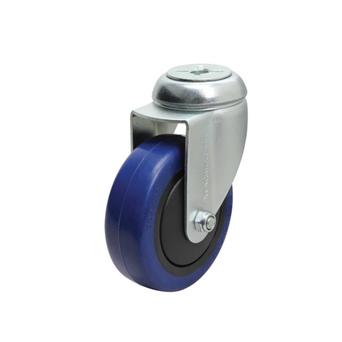 Castor Swivel 100mm Rubber Blu  S4483