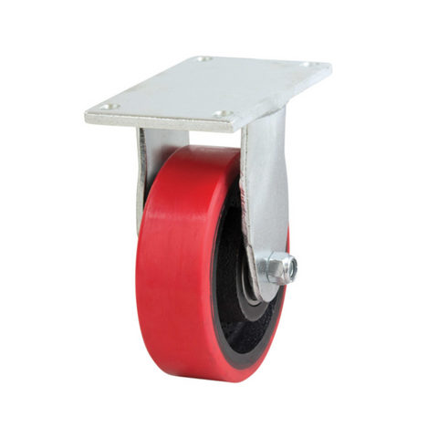 Castor150mm Fixed Red Poly 900kg R6339