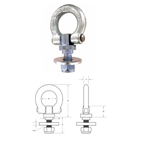 Tie Down Ring Zinc 1250KG