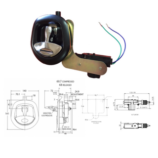 Whale Tail Lock w/ Elec Actuator BlackPC