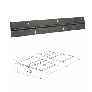 Piano Hinge 38x1.5x5x1200mm S/S 304