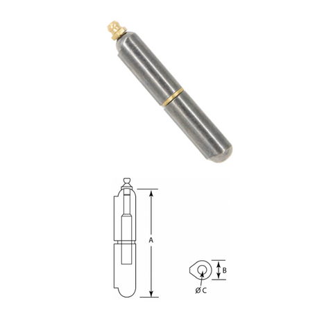 Bullet Hinge 100mm Weld On W/G Nip Steel