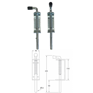 Shot Bolt Sprng Loaded M12 x 240mm Zinc