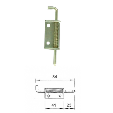 Shot Bolt Spring Loaded M5 x 84mm Zinc