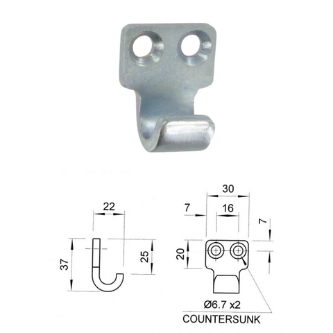 Hook Plate Bolt On Zinc Plate