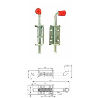 Spring Loaded Red Knob Shot Bolt 13mm