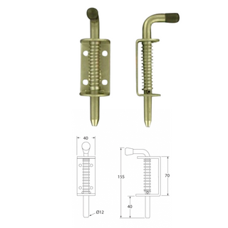 Shot Bolt Spring Loaded 12mm 316 S/S