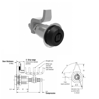 E3 Vise Action Compression Latch-8mm Squ