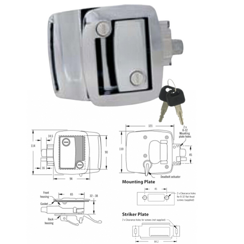 Push To Close Latch Chrome