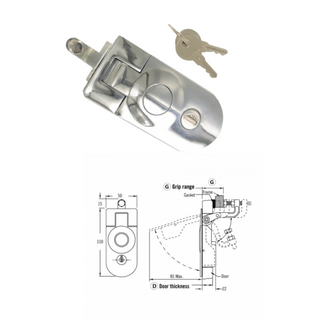 Chrome Lever Latch Rounded 110 x50mm