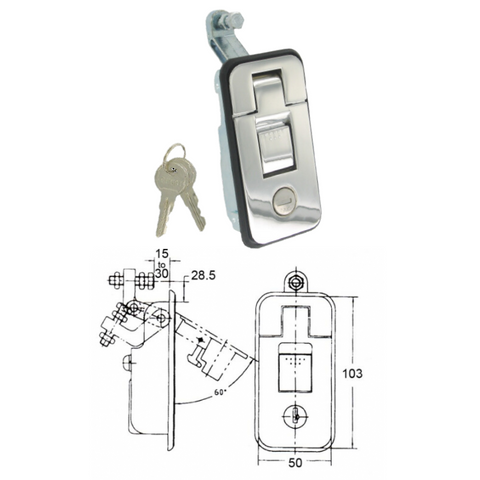 Recessed Lever Lock Chrome