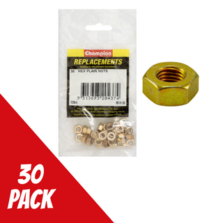 Champion Plain Hex Nut M6 X 1.0mm CL8 Pk