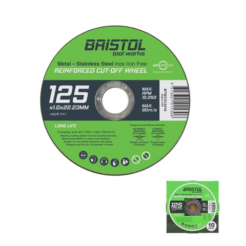 Cutting Disc 125mm x 1mm Bristol Pack 10