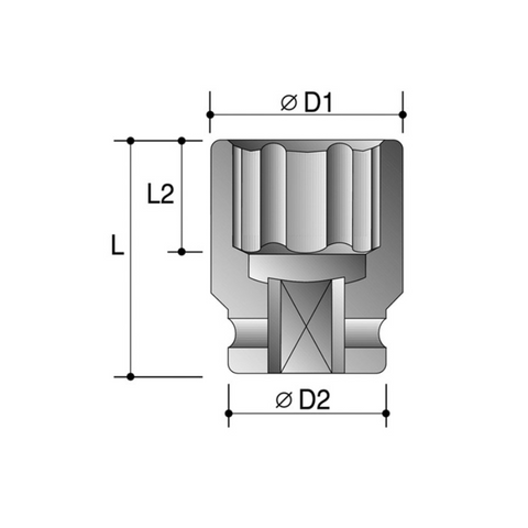 Impact Socket 1-1/2_Dr x 41mm Deep