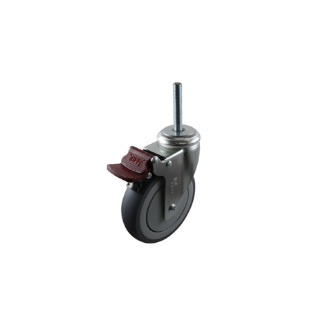 Castor125mm Easy Roll Grey Rubber- Brake