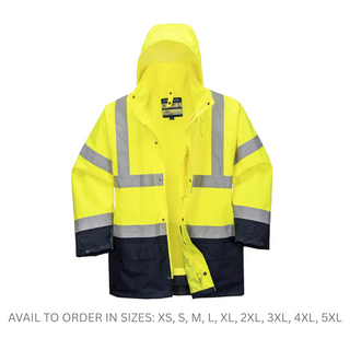 Jacket Hi Vis 5 in 1 Yel/Navy Ess 4XL