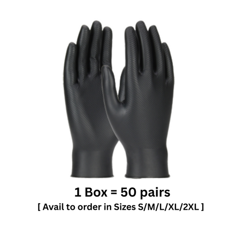 Glove Grippaz 6mil 24cm Blk Ext Use L