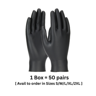Glove Grippaz 6mil 24cm Blk Ext Use S