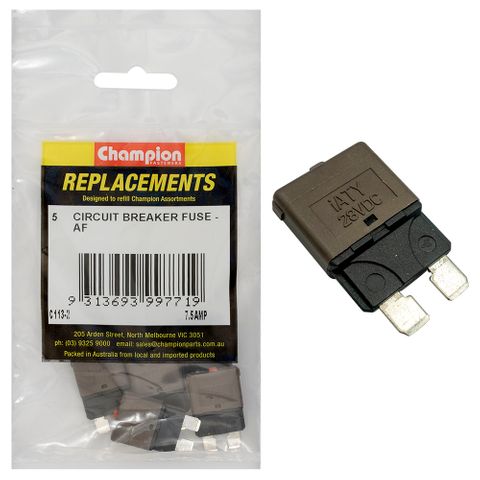 Champion Circuit Breaker Fuse 7.5AMP Pk5