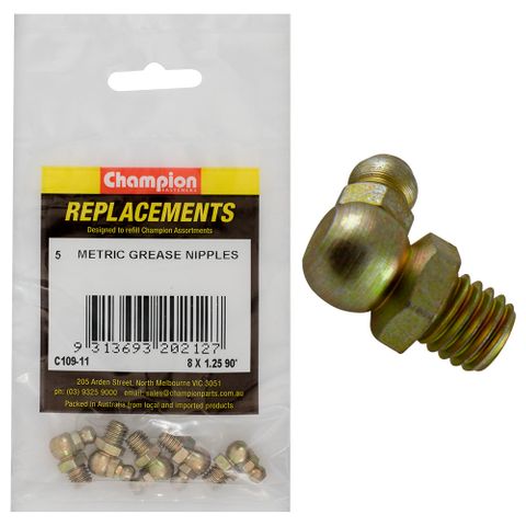 Grease Nipples M8 x 1.25mm 90 Degree Pk5