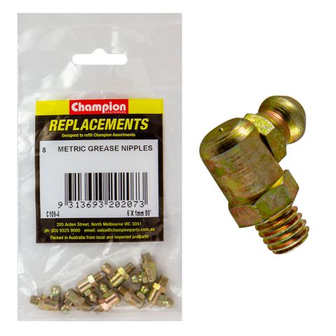 Grease Nipples M6 x 1.0mm 90 Degree Pk8